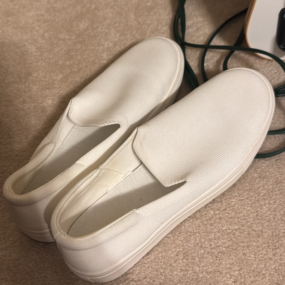 White Slip-On Sneakers